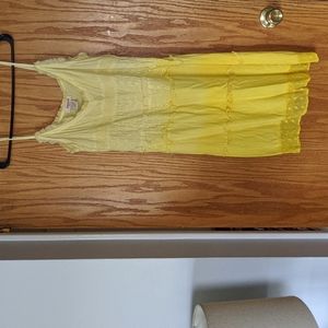 Yellow ombre spaghetti strap sun dress